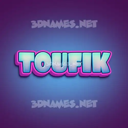 toufik in Phat Purple style - 3D name wallpaper