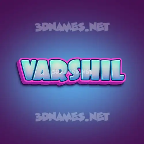 varshil in Phat Purple style - 3D name wallpaper