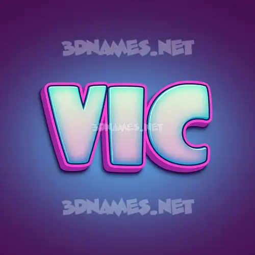 vic in Phat Purple style - 3D name wallpaper