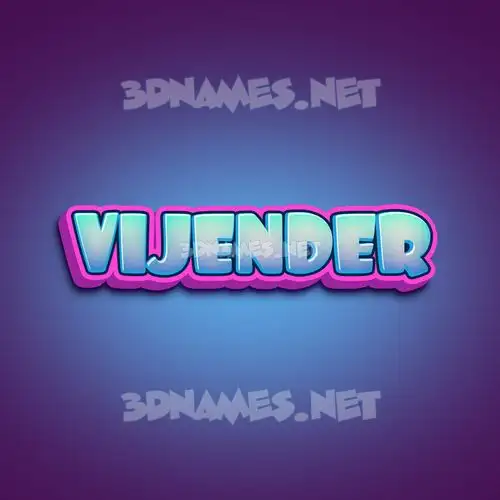 vijender in Phat Purple style - 3D name wallpaper