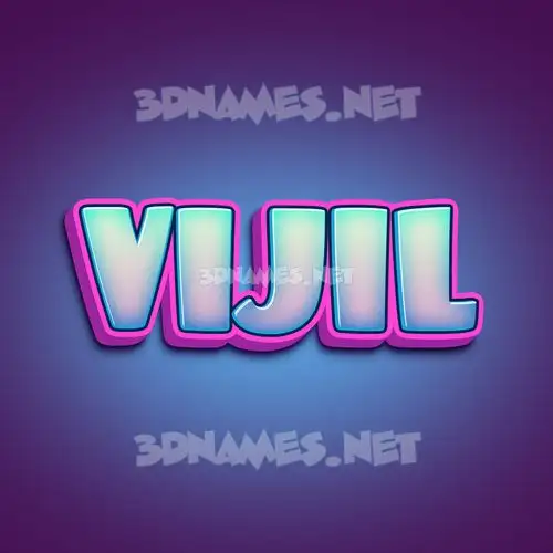 vijil in Phat Purple style - 3D name wallpaper
