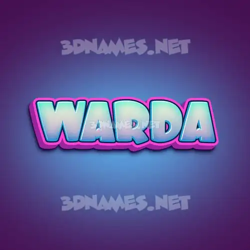 warda in Phat Purple style - 3D name wallpaper