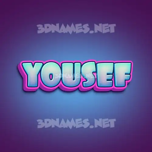 yousef in Phat Purple style - 3D name wallpaper