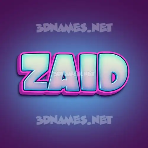 zaid in Phat Purple style - 3D name wallpaper