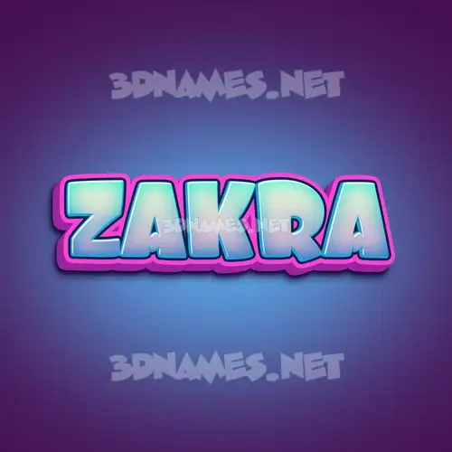 zakra in Phat Purple style - 3D name wallpaper