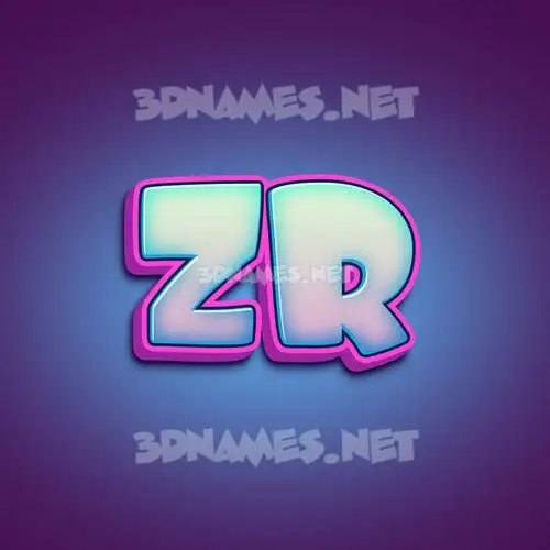 zr in Phat Purple style - 3D name wallpaper