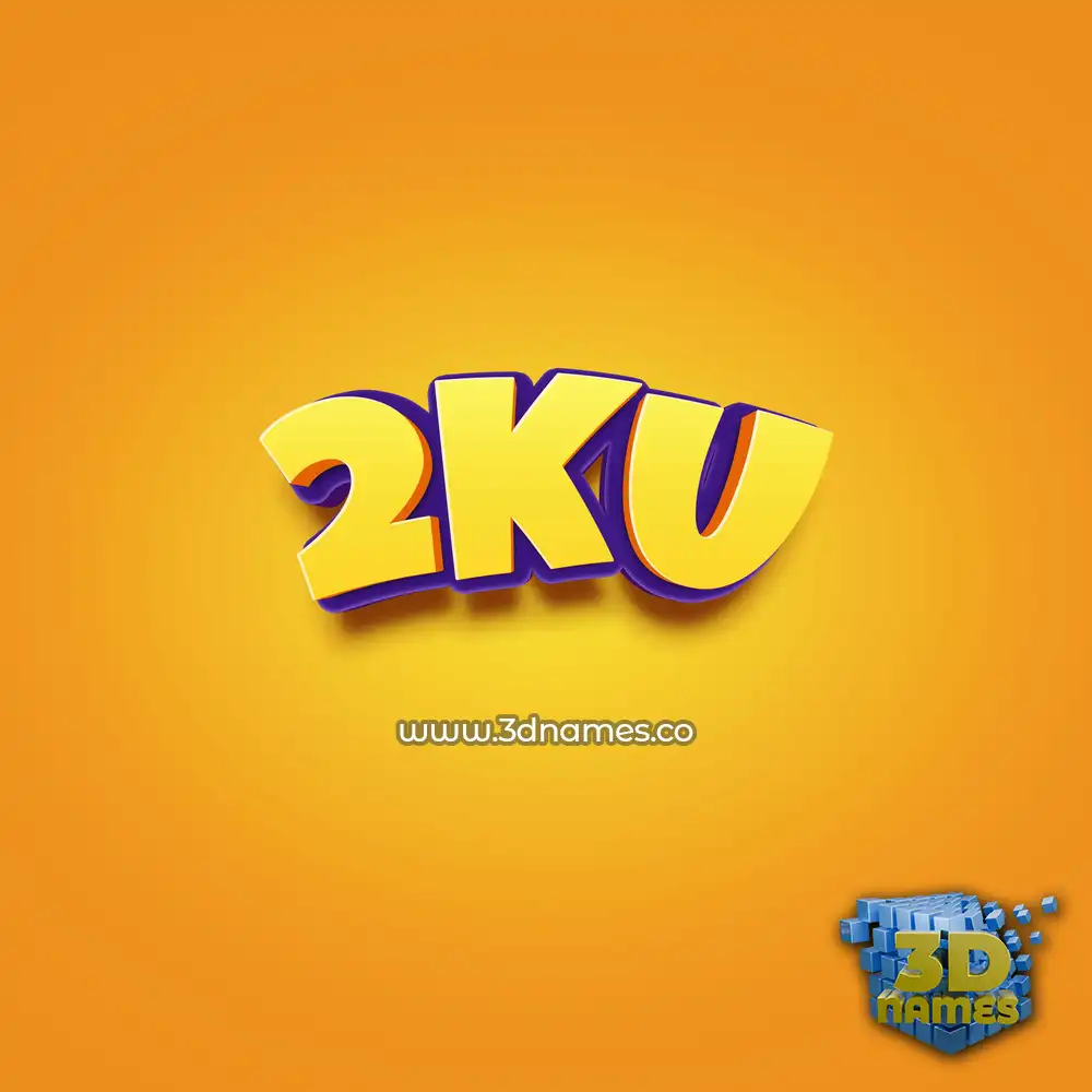 2ku in Orange Toon style - 3D name wallpaper