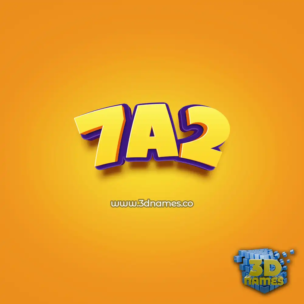 7a2 in Orange Toon style - 3D name wallpaper 7a2 in Orange Toon style - 3D name wallpaper
