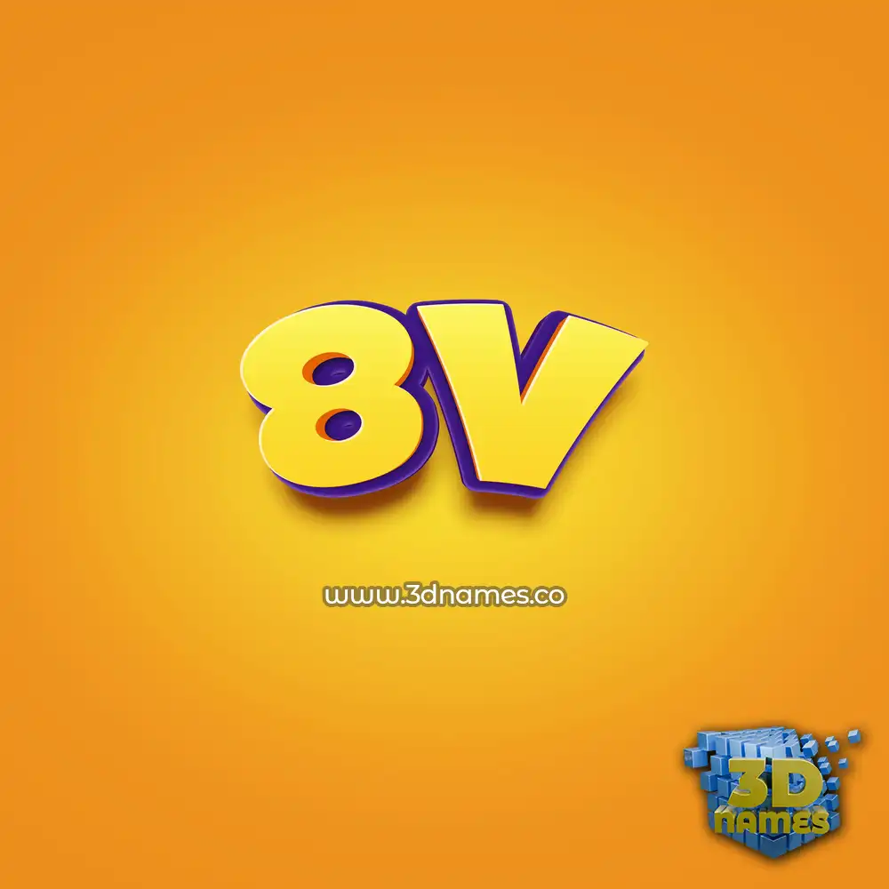 8v in Orange Toon style - 3D name wallpaper 8v in Orange Toon style - 3D name wallpaper