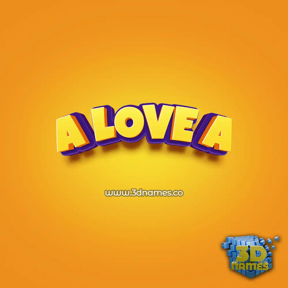 a love a in Orange Toon style - 3D name wallpaper