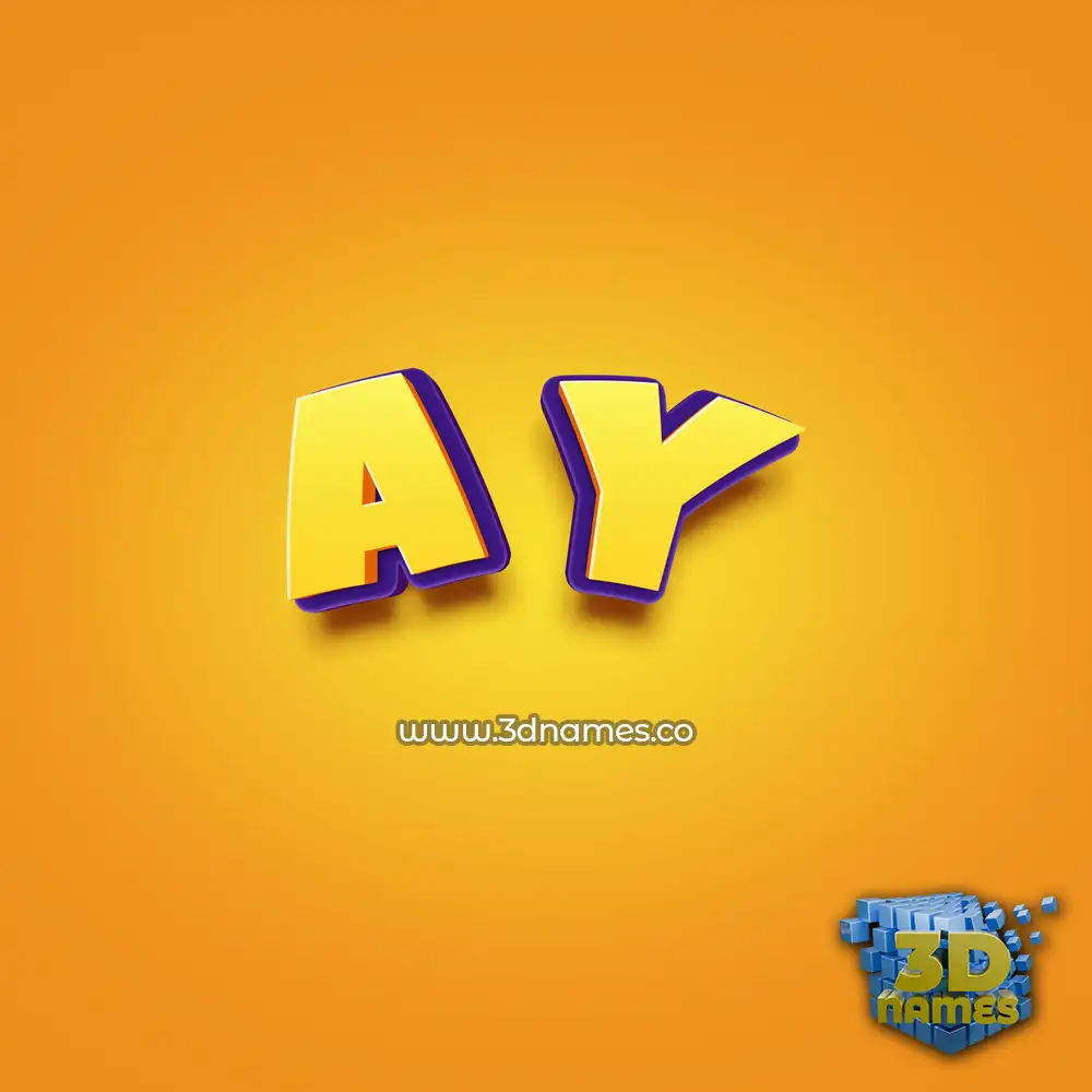 a y in Orange Toon style - 3D name wallpaper