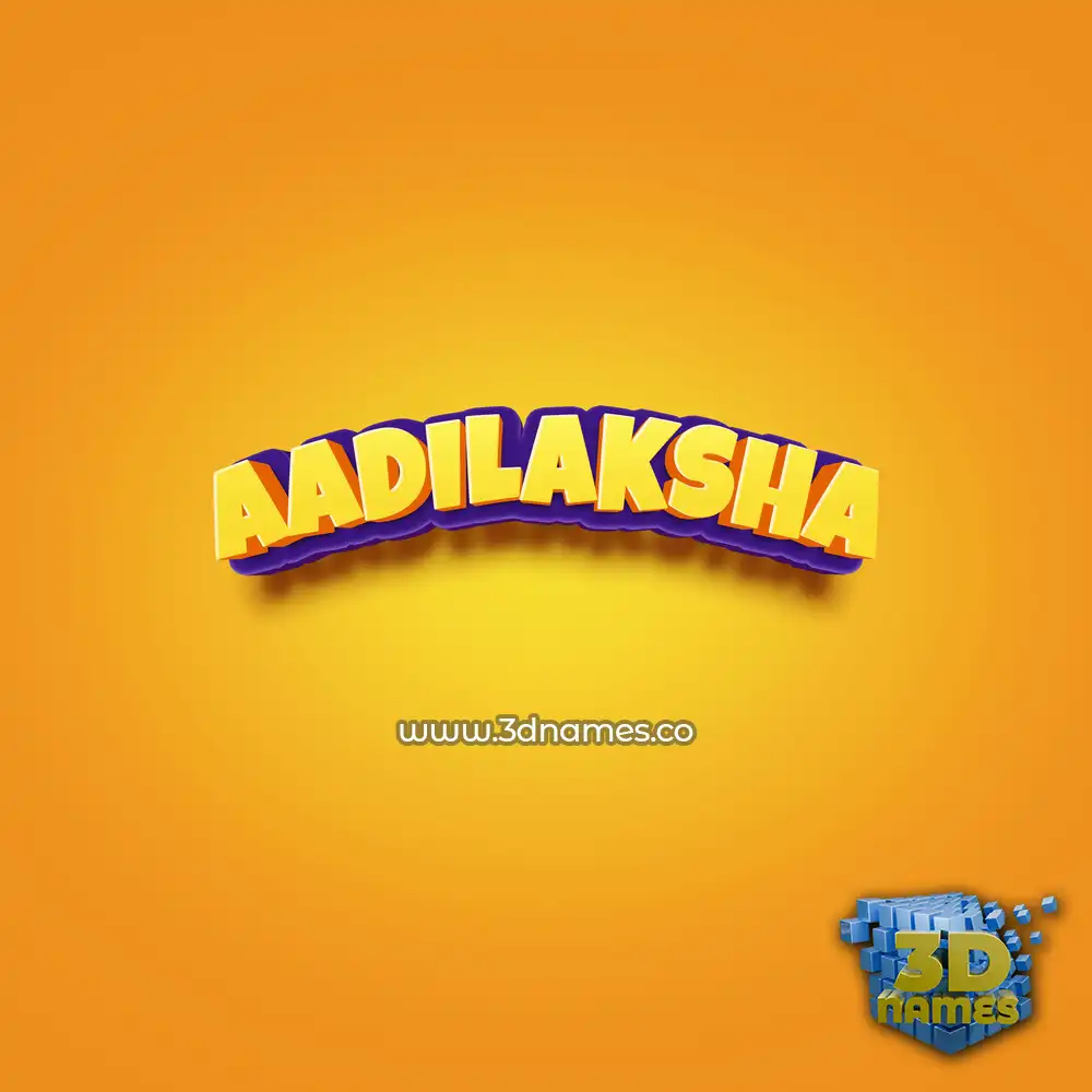 aadilaksha in Orange Toon style - 3D name wallpaper