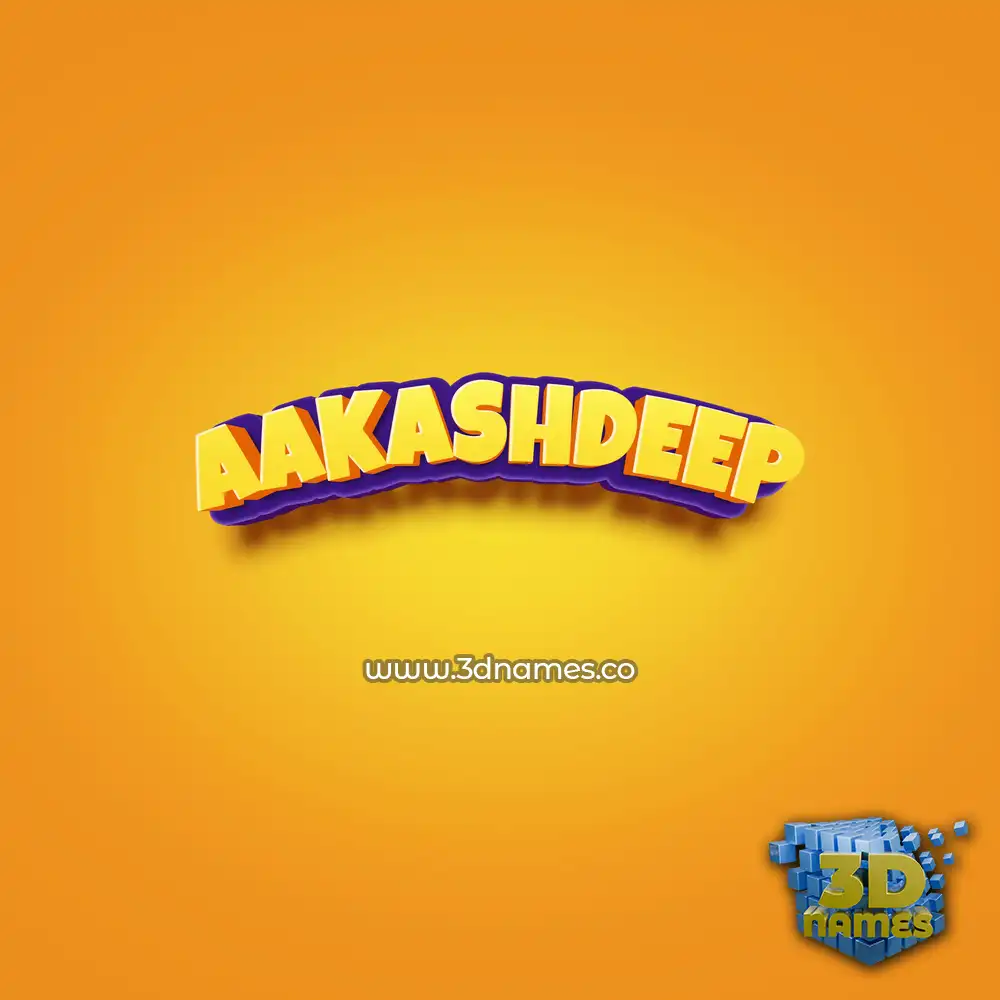 aakashdeep in Orange Toon style - 3D name wallpaper