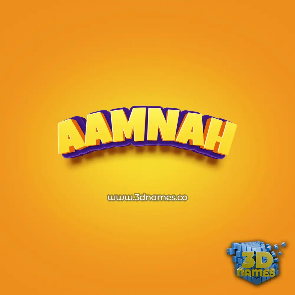 aamnah in Orange Toon style - 3D name wallpaper