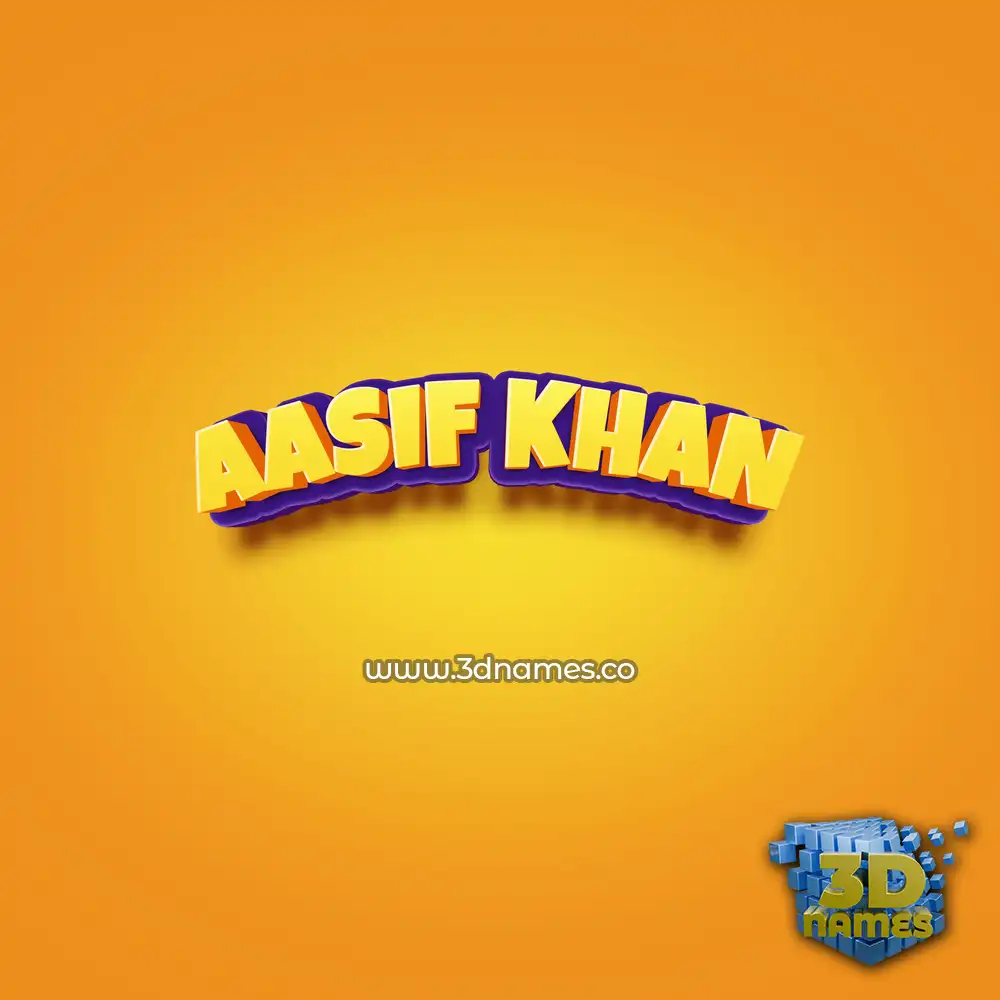 aasif khan in Orange Toon style - 3D name wallpaper