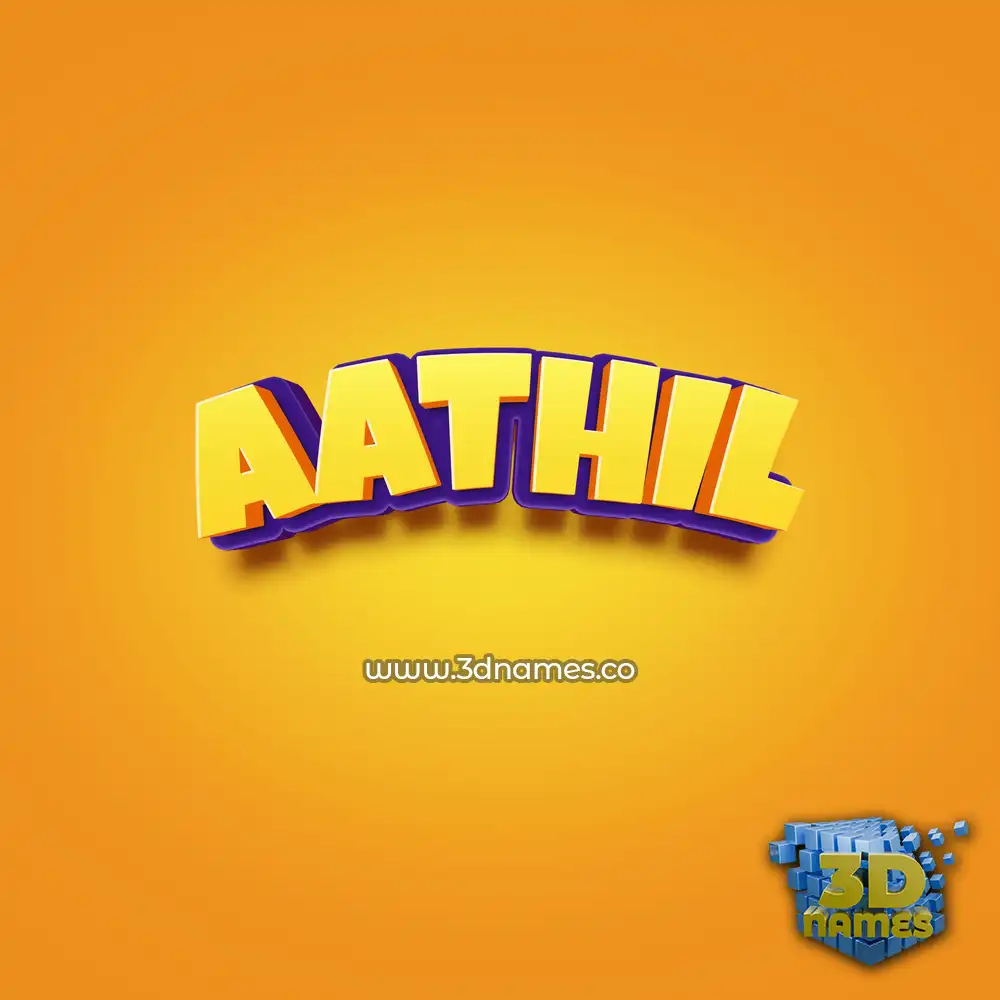 aathil in Orange Toon style - 3D name wallpaper aathil in Orange Toon style - 3D name wallpaper