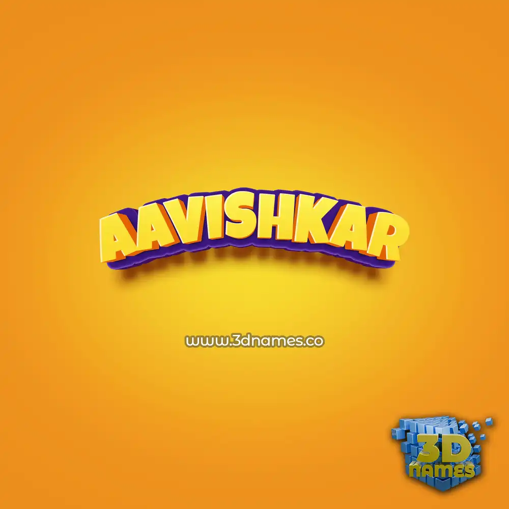 aavishkar in Orange Toon style - 3D name wallpaper