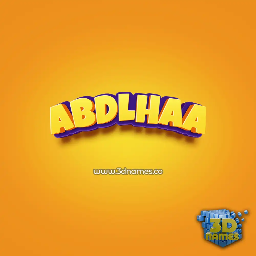 abdlhaa in Orange Toon style - 3D name wallpaper