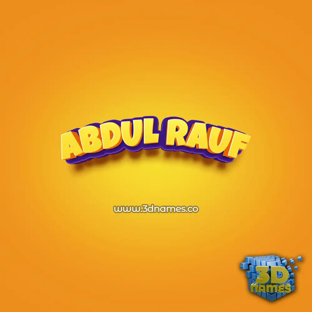 abdul rauf in Orange Toon style - 3D name wallpaper abdul rauf in Orange Toon style - 3D name wallpaper