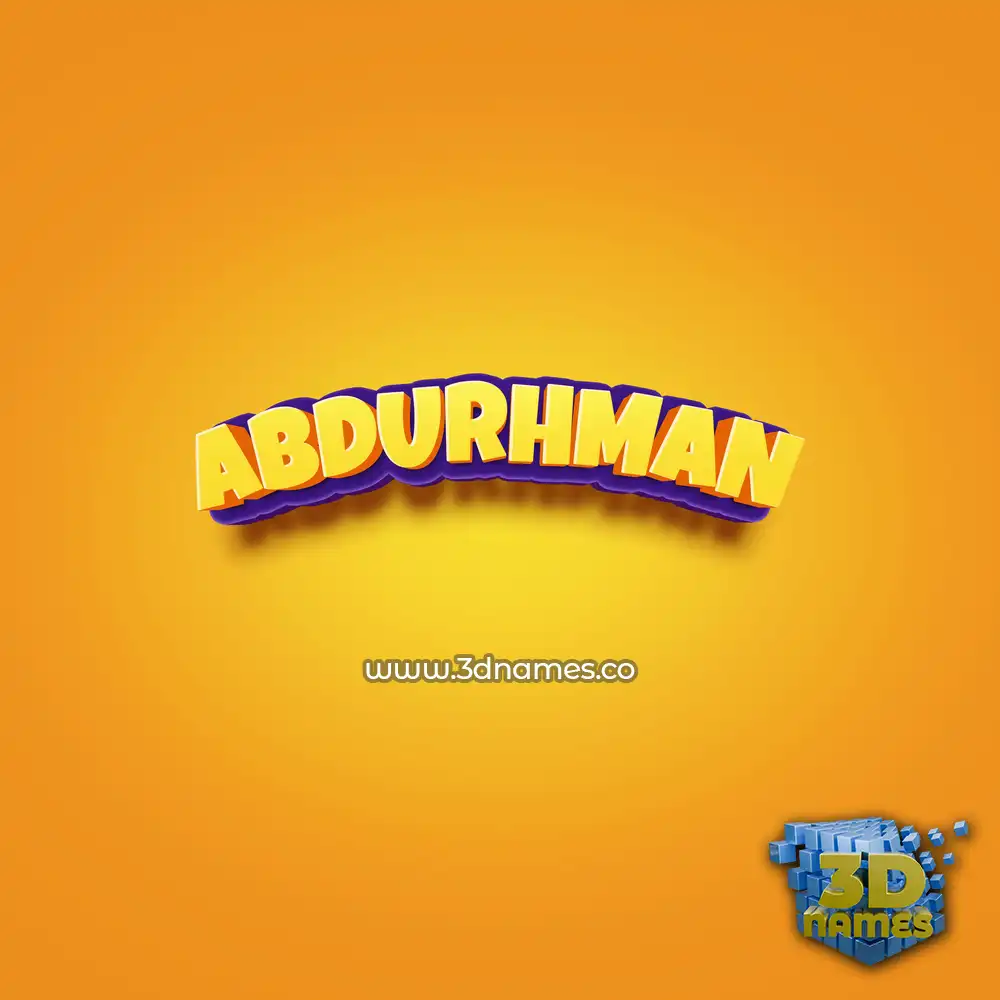 abdurhman in Orange Toon style - 3D name wallpaper abdurhman in Orange Toon style - 3D name wallpaper