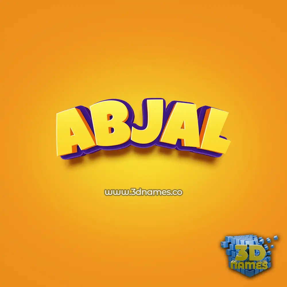abjal in Orange Toon style - 3D name wallpaper abjal in Orange Toon style - 3D name wallpaper