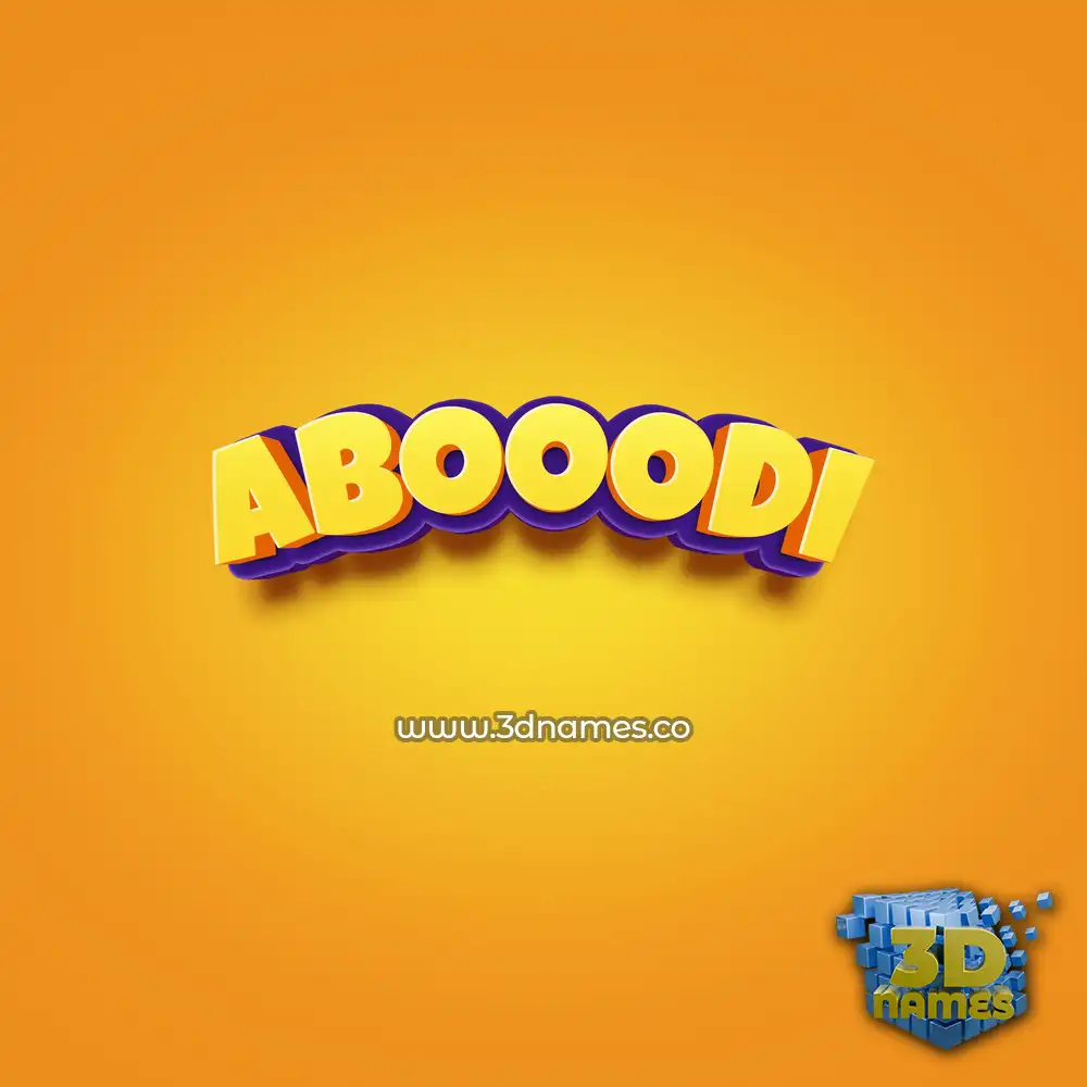 abooodi in Orange Toon style - 3D name wallpaper abooodi in Orange Toon style - 3D name wallpaper