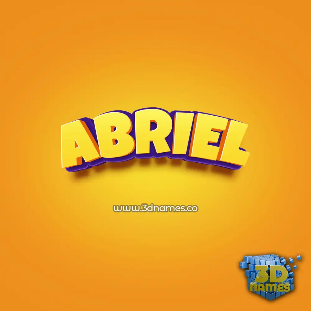abriel in Orange Toon style - 3D name wallpaper