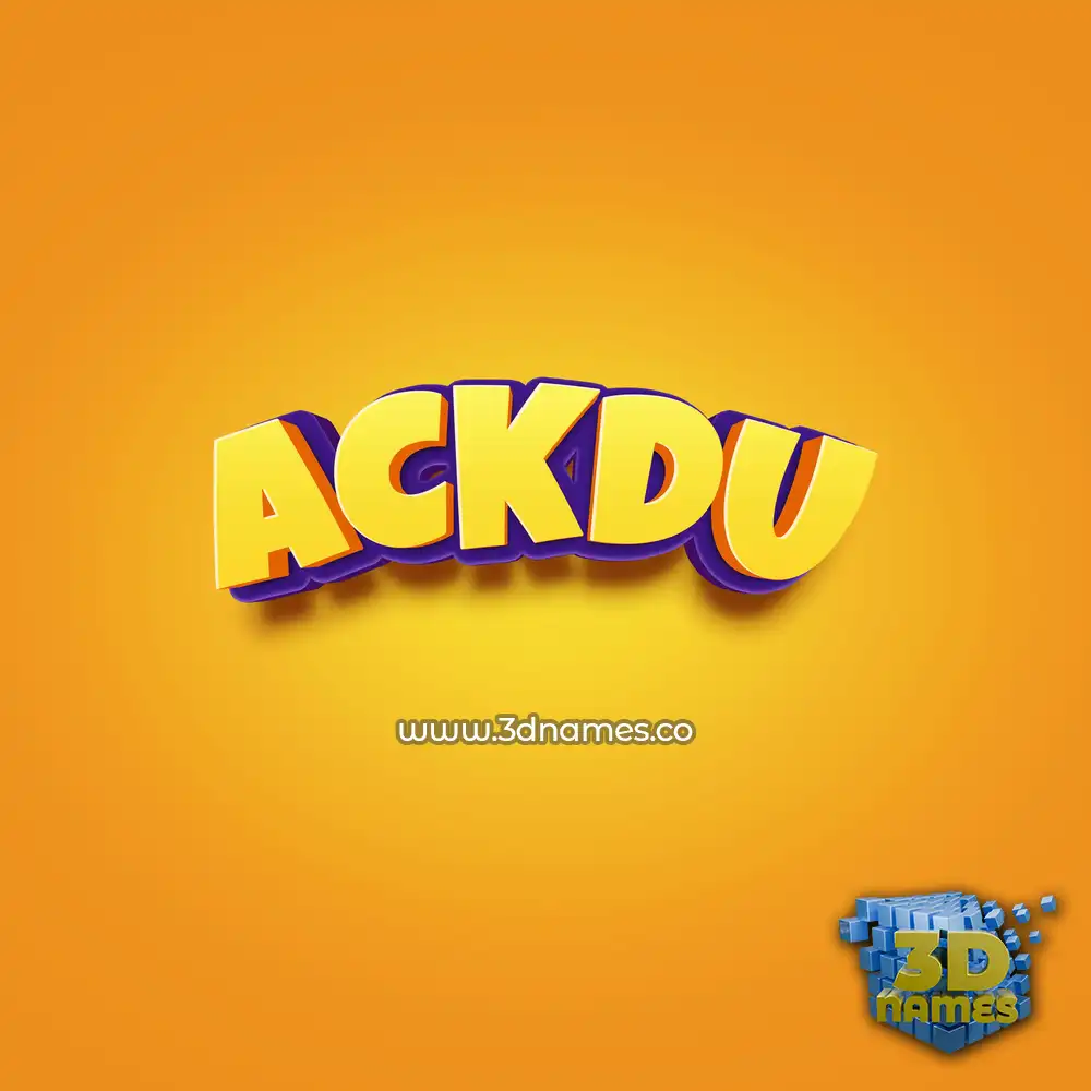 ackdu in Orange Toon style - 3D name wallpaper
