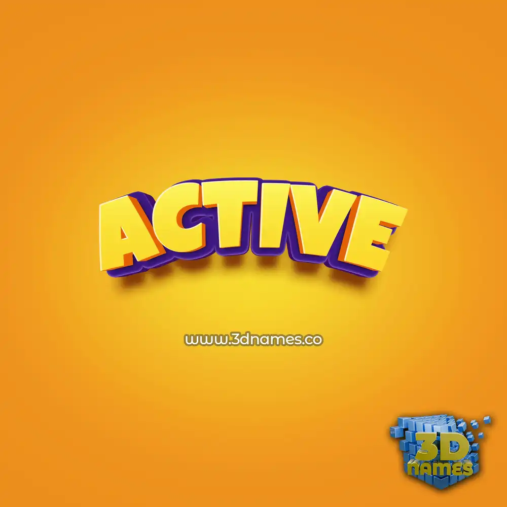 active in Orange Toon style - 3D name wallpaper active in Orange Toon style - 3D name wallpaper