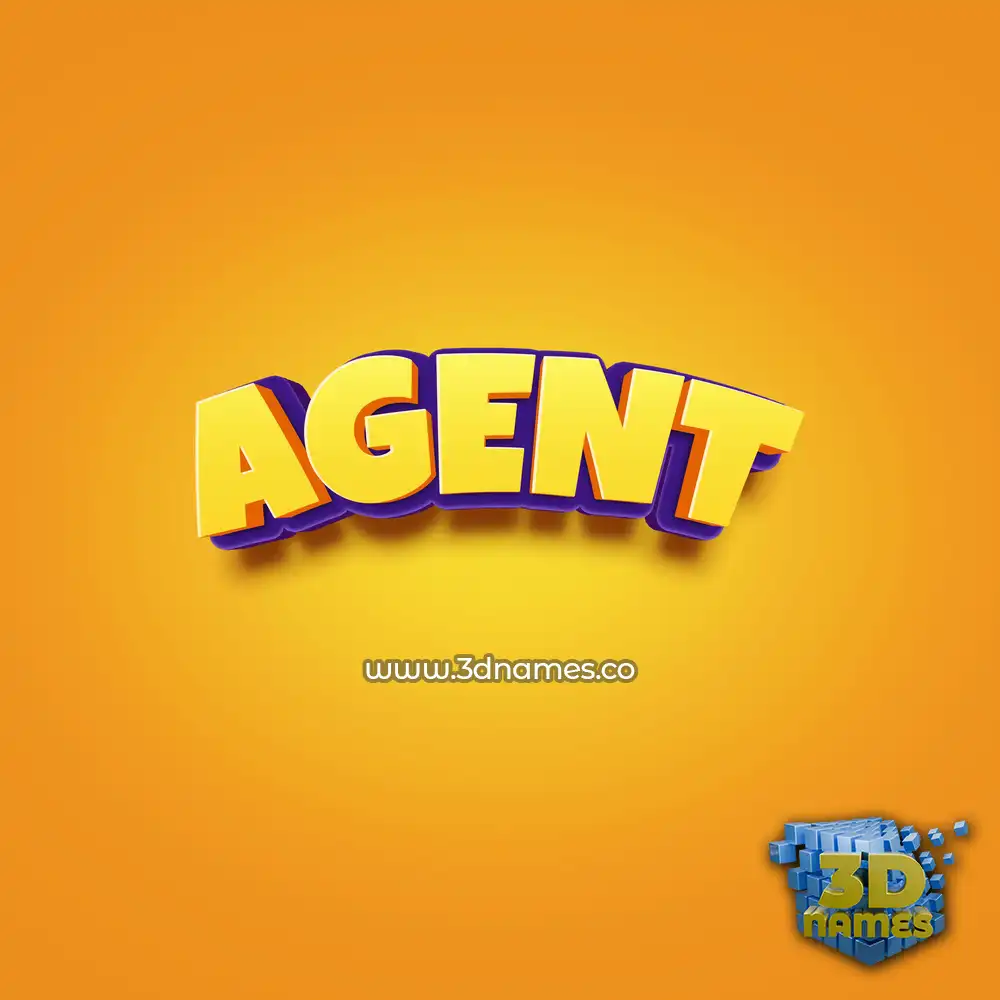 agent in Orange Toon style - 3D name wallpaper