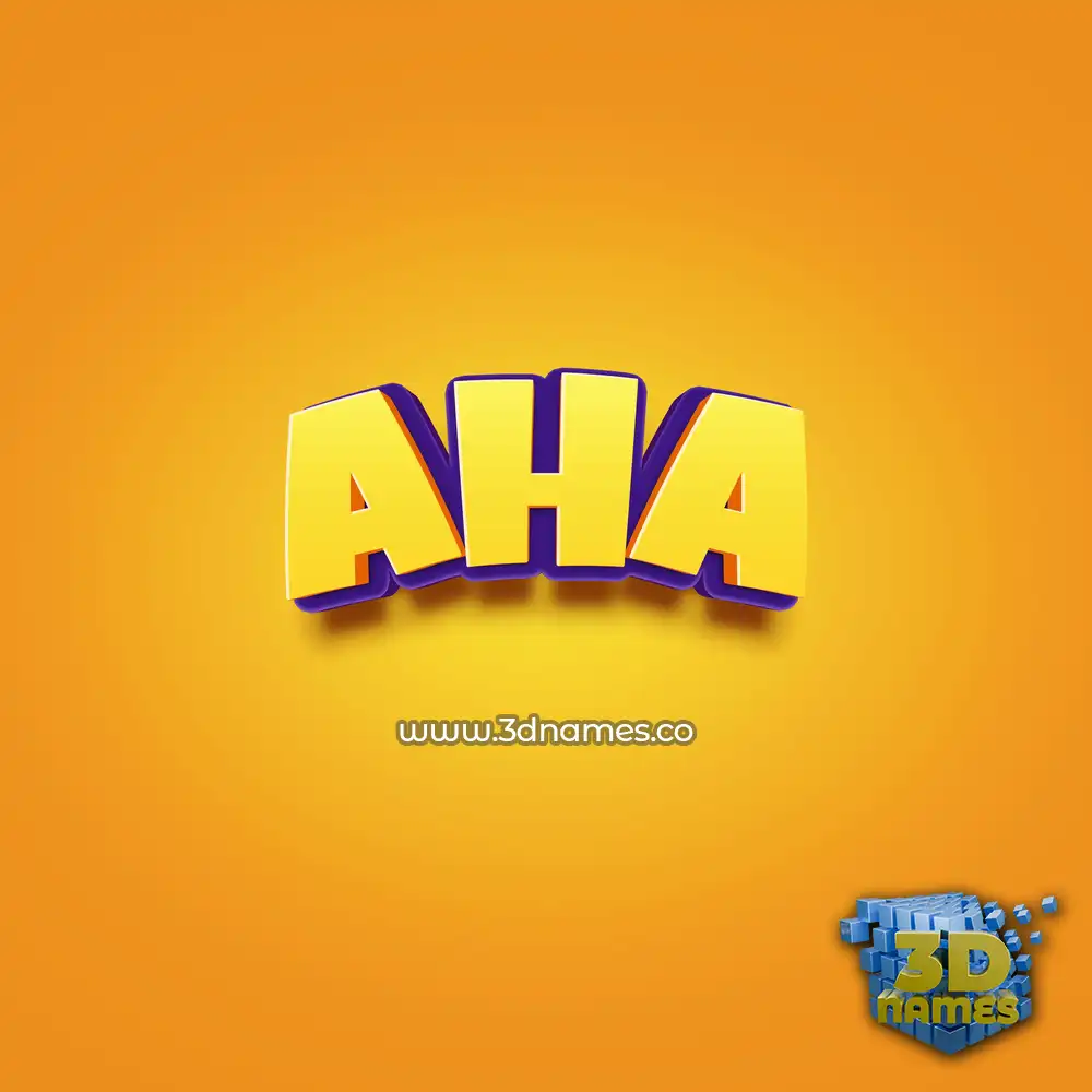 aha in Orange Toon style - 3D name wallpaper aha in Orange Toon style - 3D name wallpaper