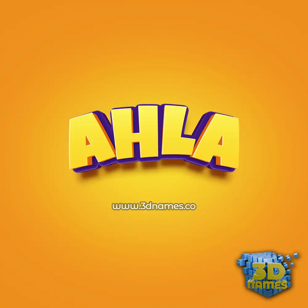 ahla in Orange Toon style - 3D name wallpaper ahla in Orange Toon style - 3D name wallpaper