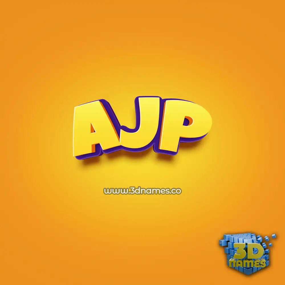 ajp in Orange Toon style - 3D name wallpaper