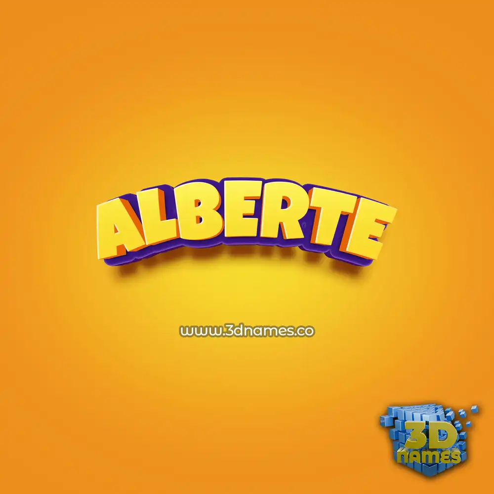 alberte in Orange Toon style - 3D name wallpaper