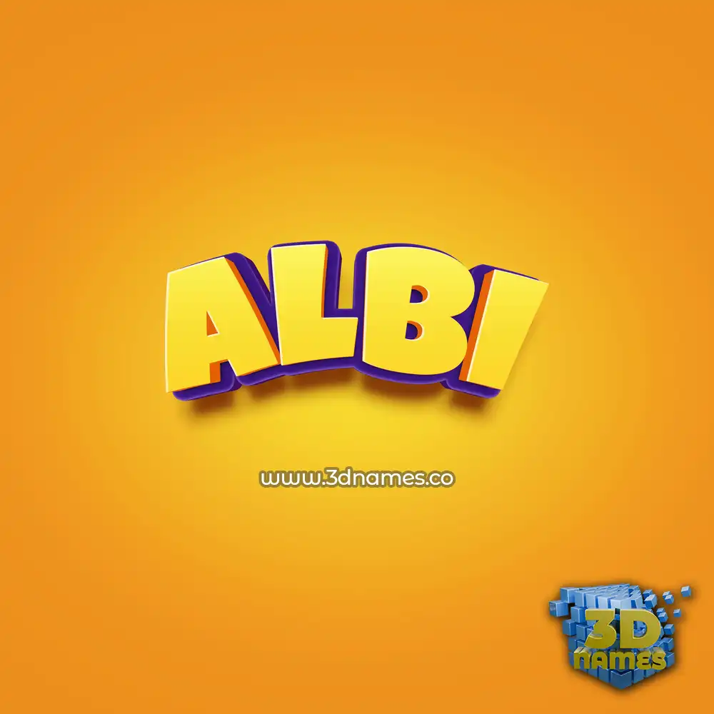 albi in Orange Toon style - 3D name wallpaper albi in Orange Toon style - 3D name wallpaper