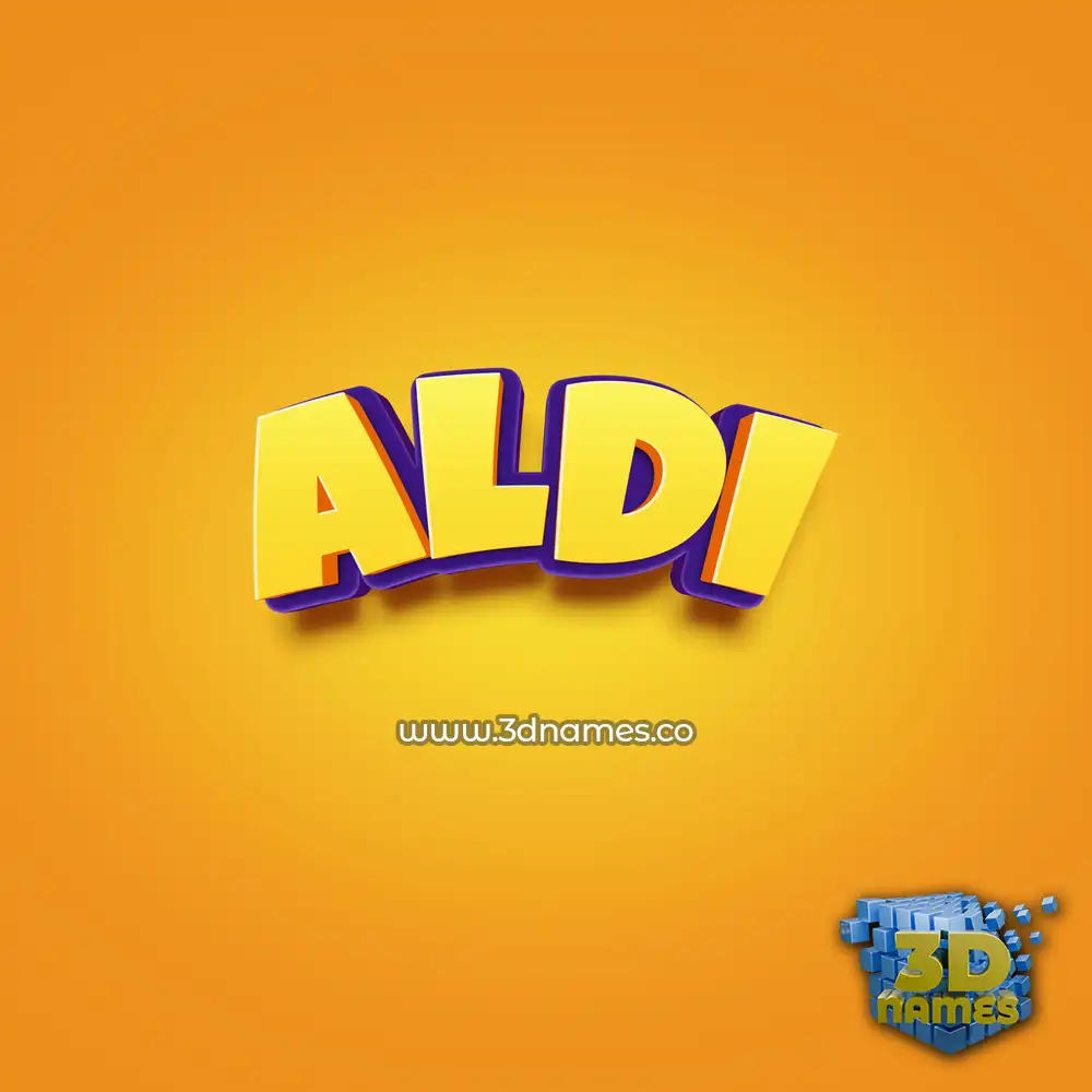 aldi in Orange Toon style - 3D name wallpaper