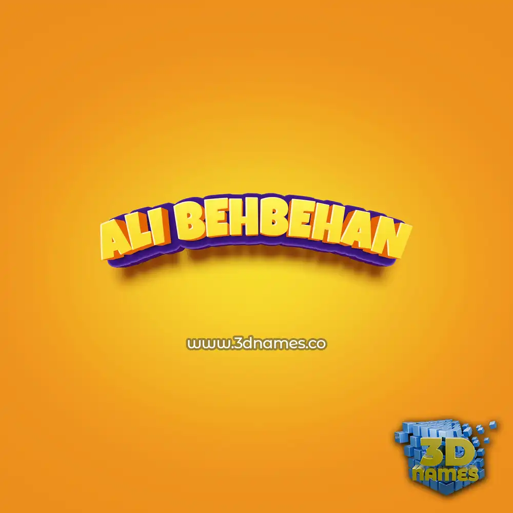 ali behbehan in Orange Toon style - 3D name wallpaper ali behbehan in Orange Toon style - 3D name wallpaper