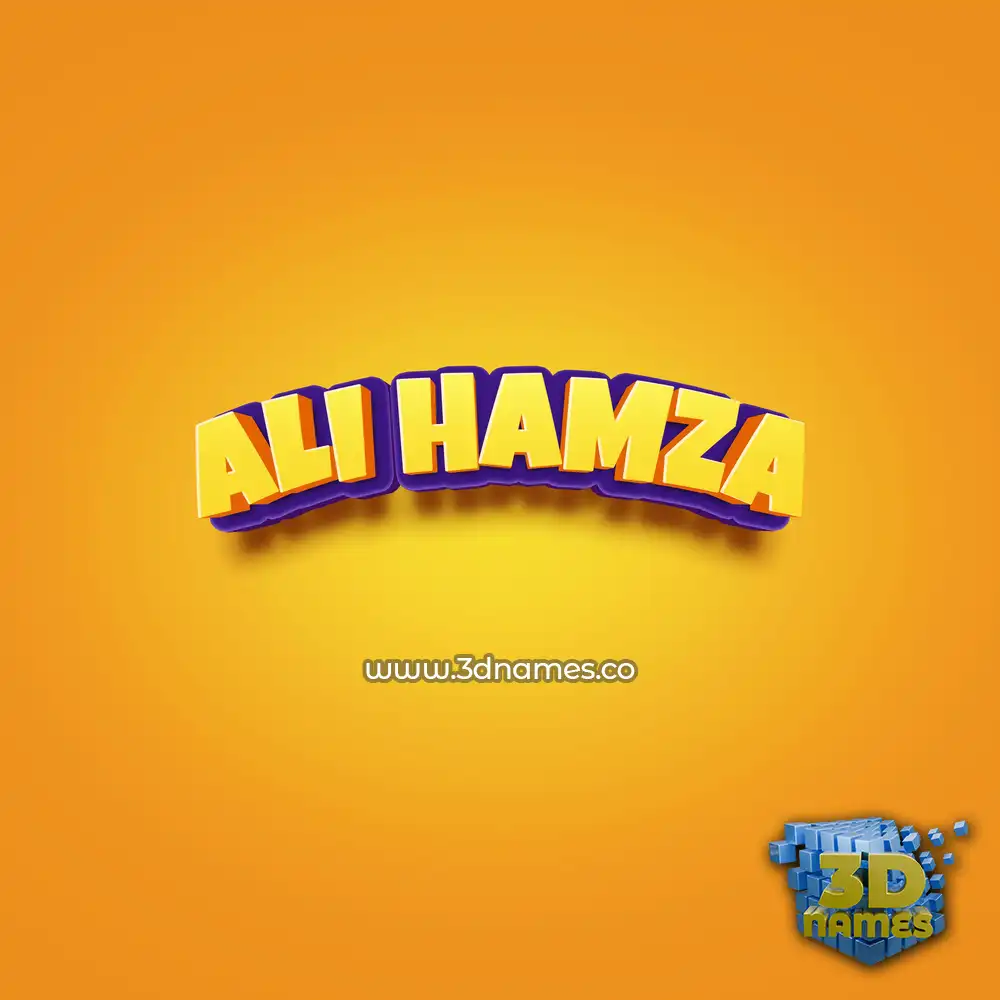 ali hamza in Orange Toon style - 3D name wallpaper ali hamza in Orange Toon style - 3D name wallpaper