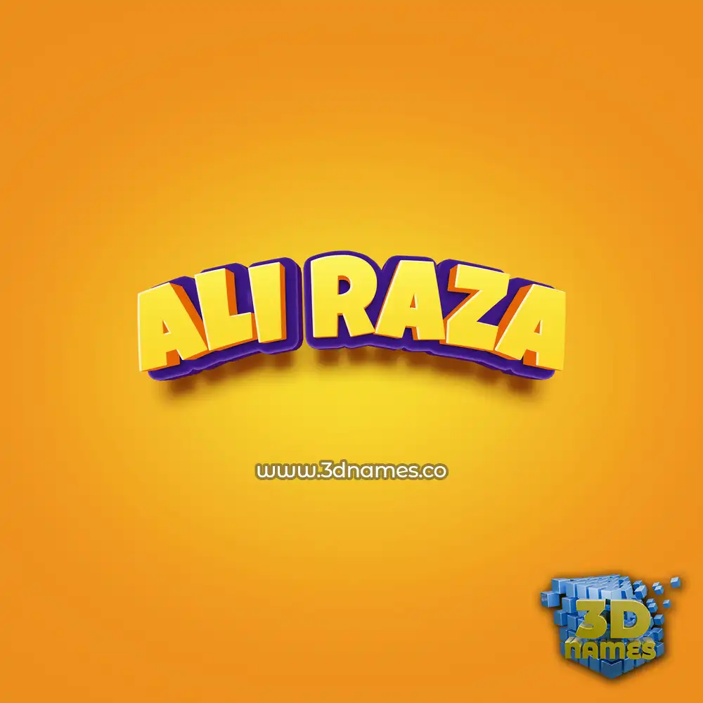 ali raza in Orange Toon style - 3D name wallpaper ali raza in Orange Toon style - 3D name wallpaper