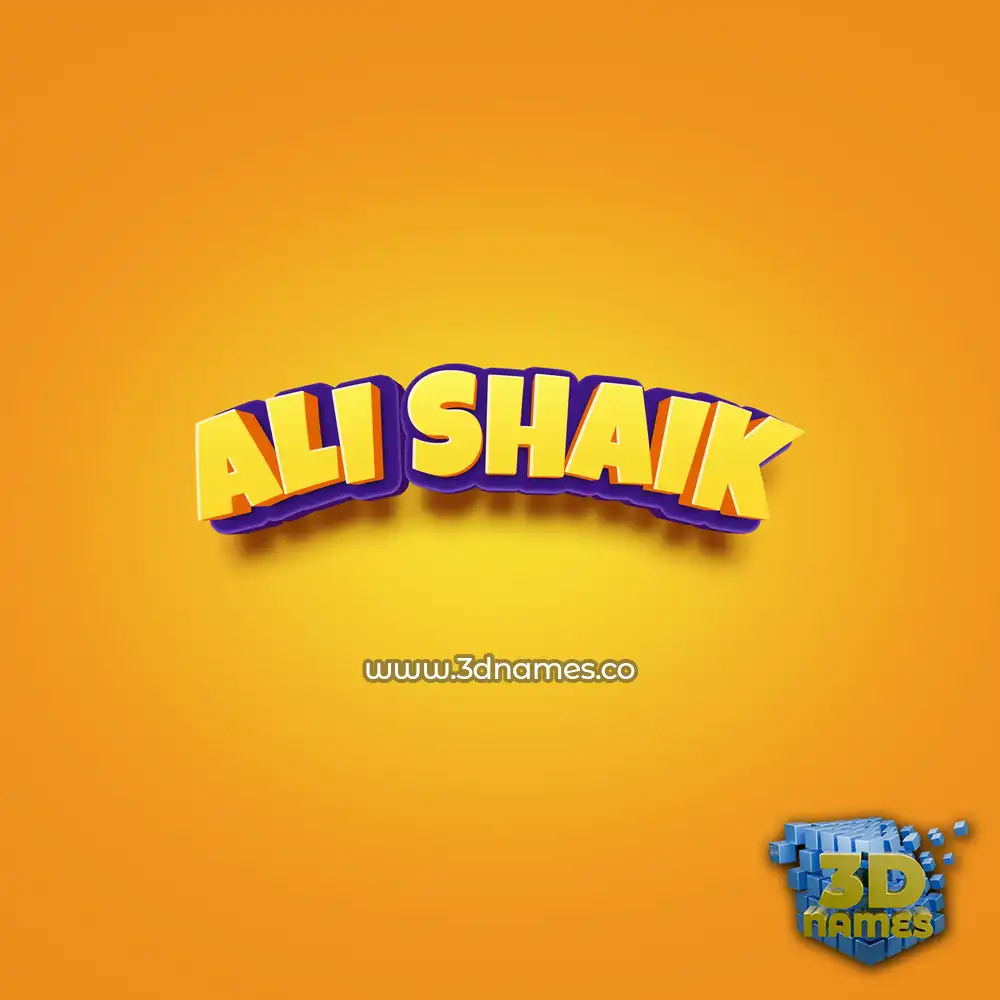 ali shaik in Orange Toon style - 3D name wallpaper ali shaik in Orange Toon style - 3D name wallpaper