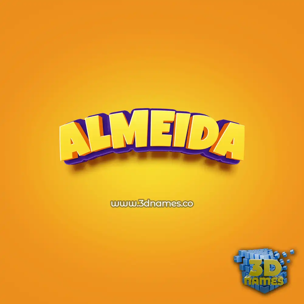 almeida in Orange Toon style - 3D name wallpaper