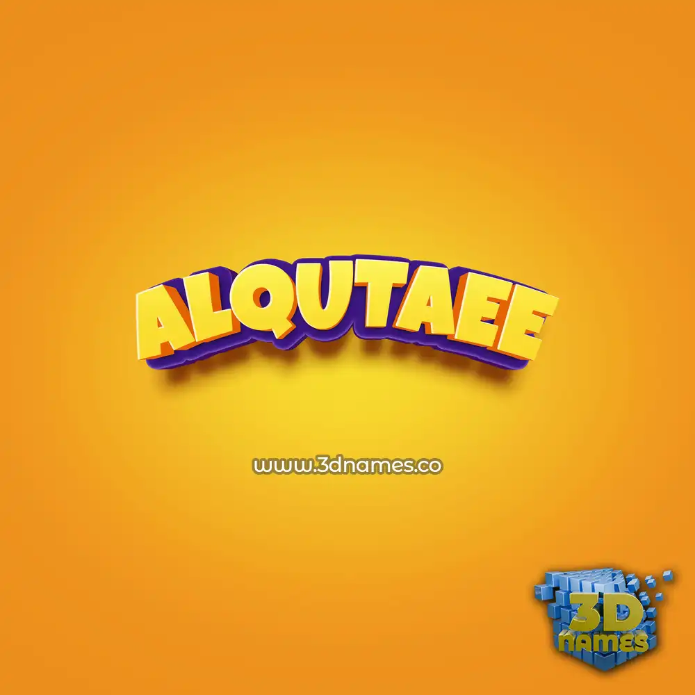 alqutaee in Orange Toon style - 3D name wallpaper alqutaee in Orange Toon style - 3D name wallpaper