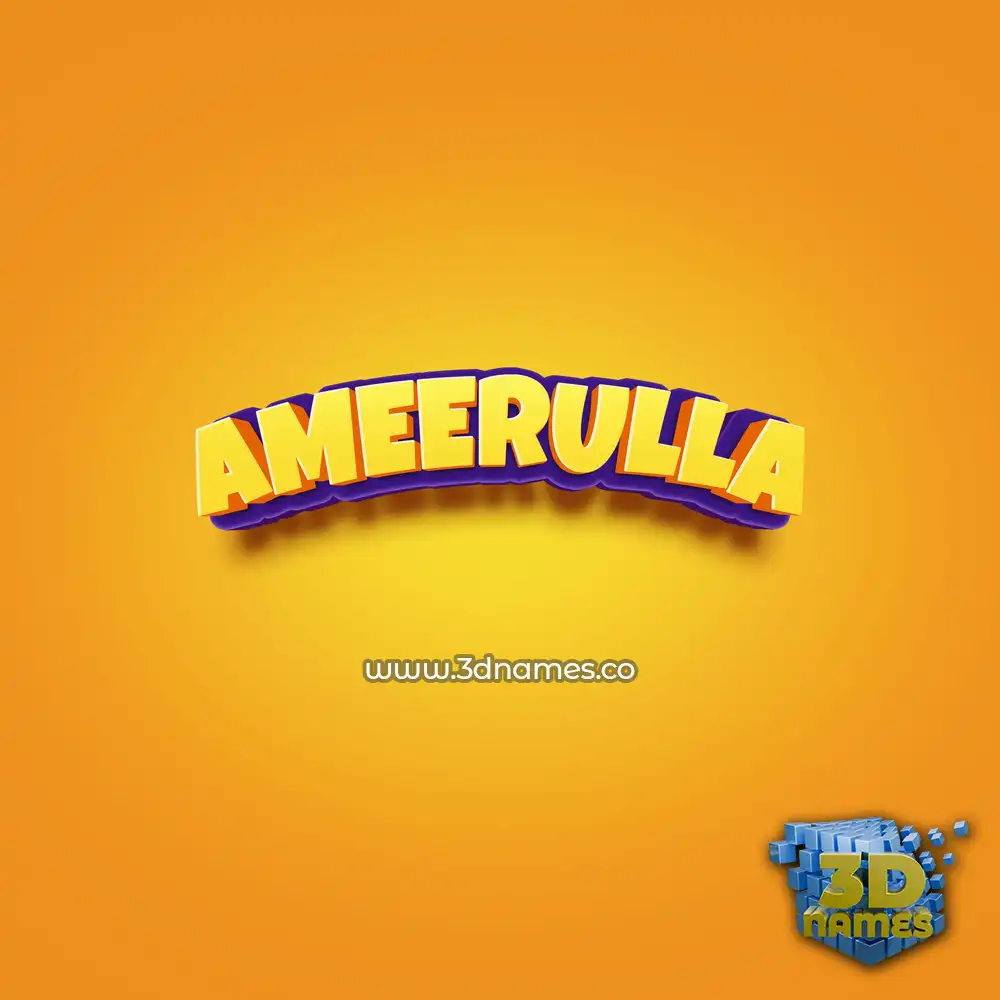 ameerulla in Orange Toon style - 3D name wallpaper