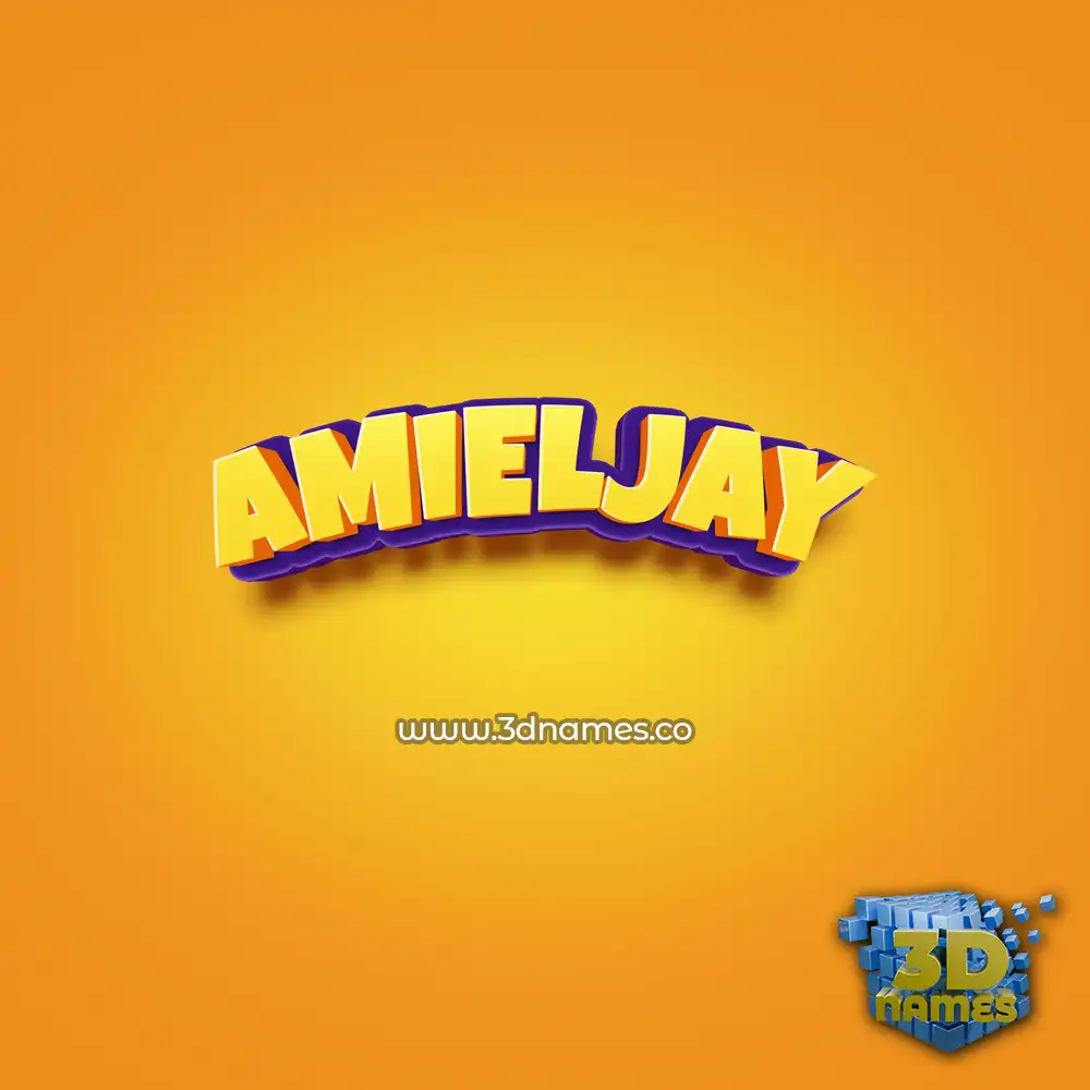 amieljay in Orange Toon style - 3D name wallpaper