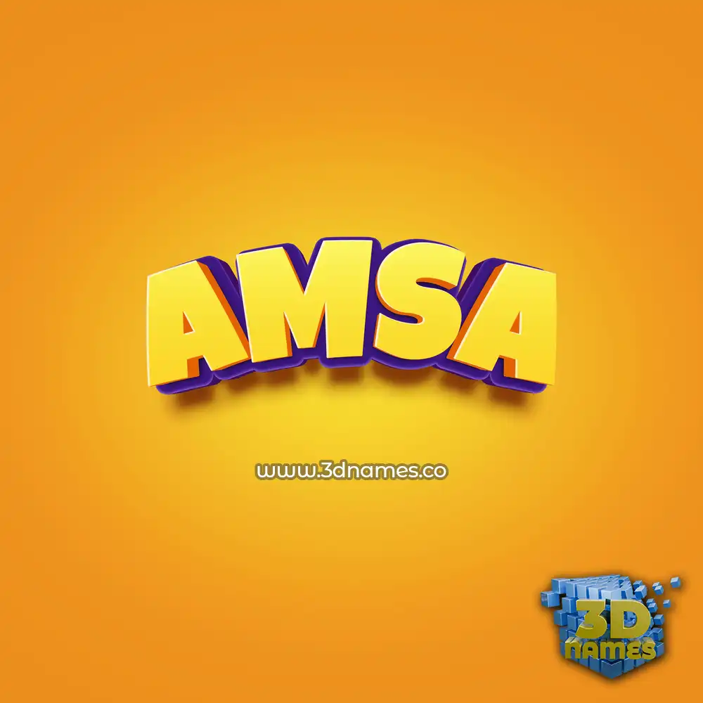 amsa in Orange Toon style - 3D name wallpaper amsa in Orange Toon style - 3D name wallpaper