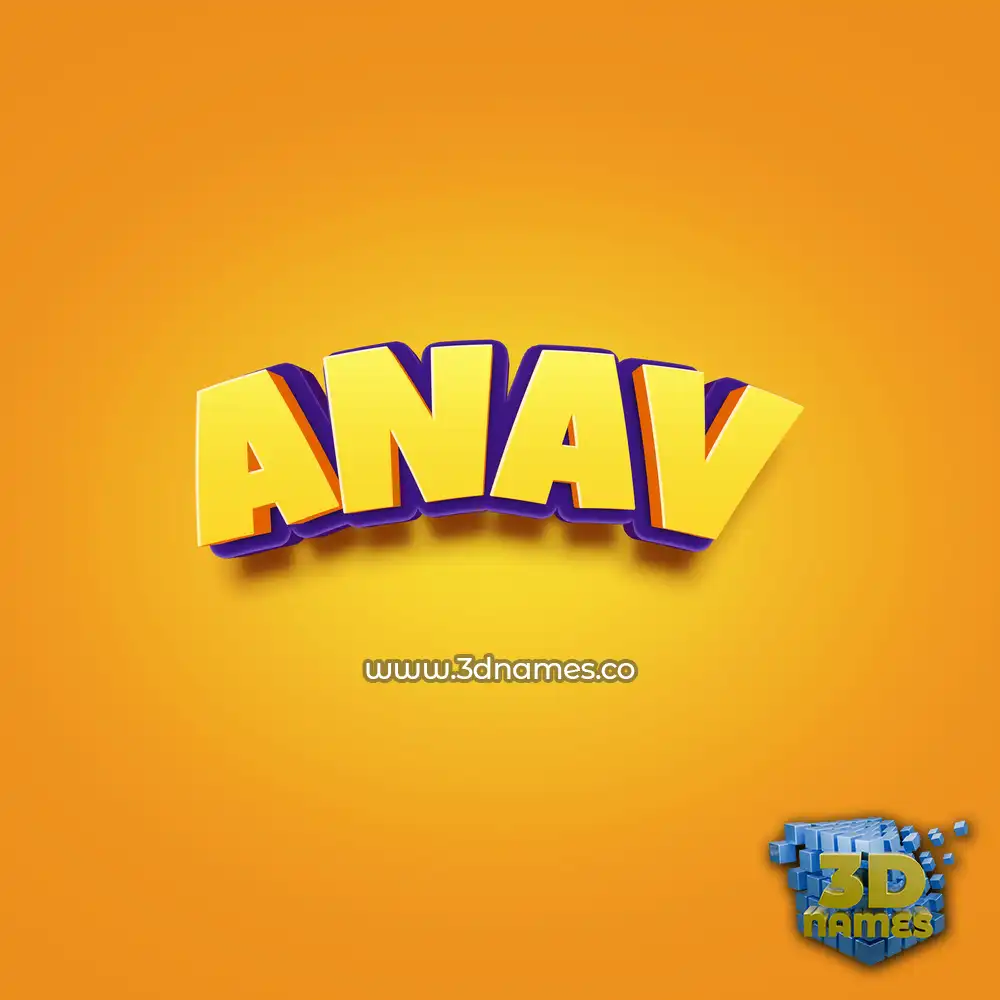 anav in Orange Toon style - 3D name wallpaper