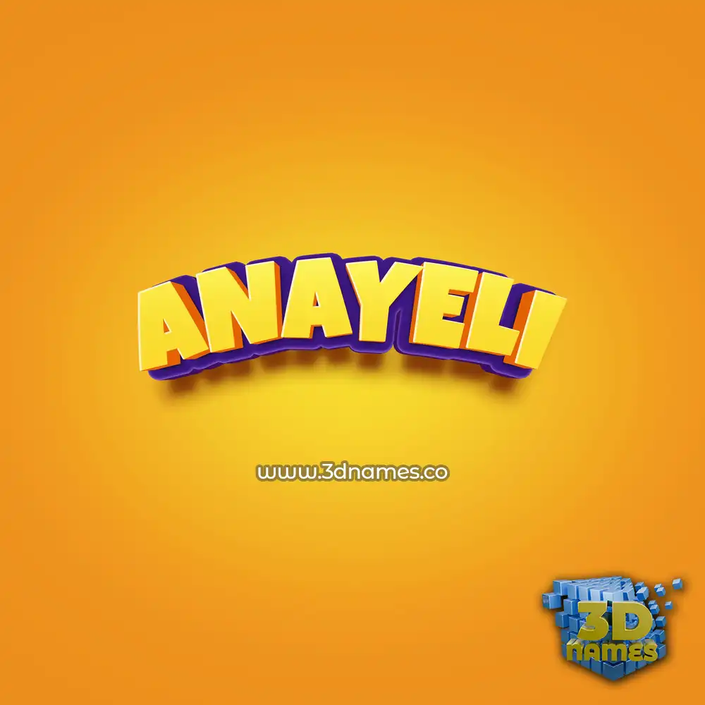 anayeli in Orange Toon style - 3D name wallpaper
