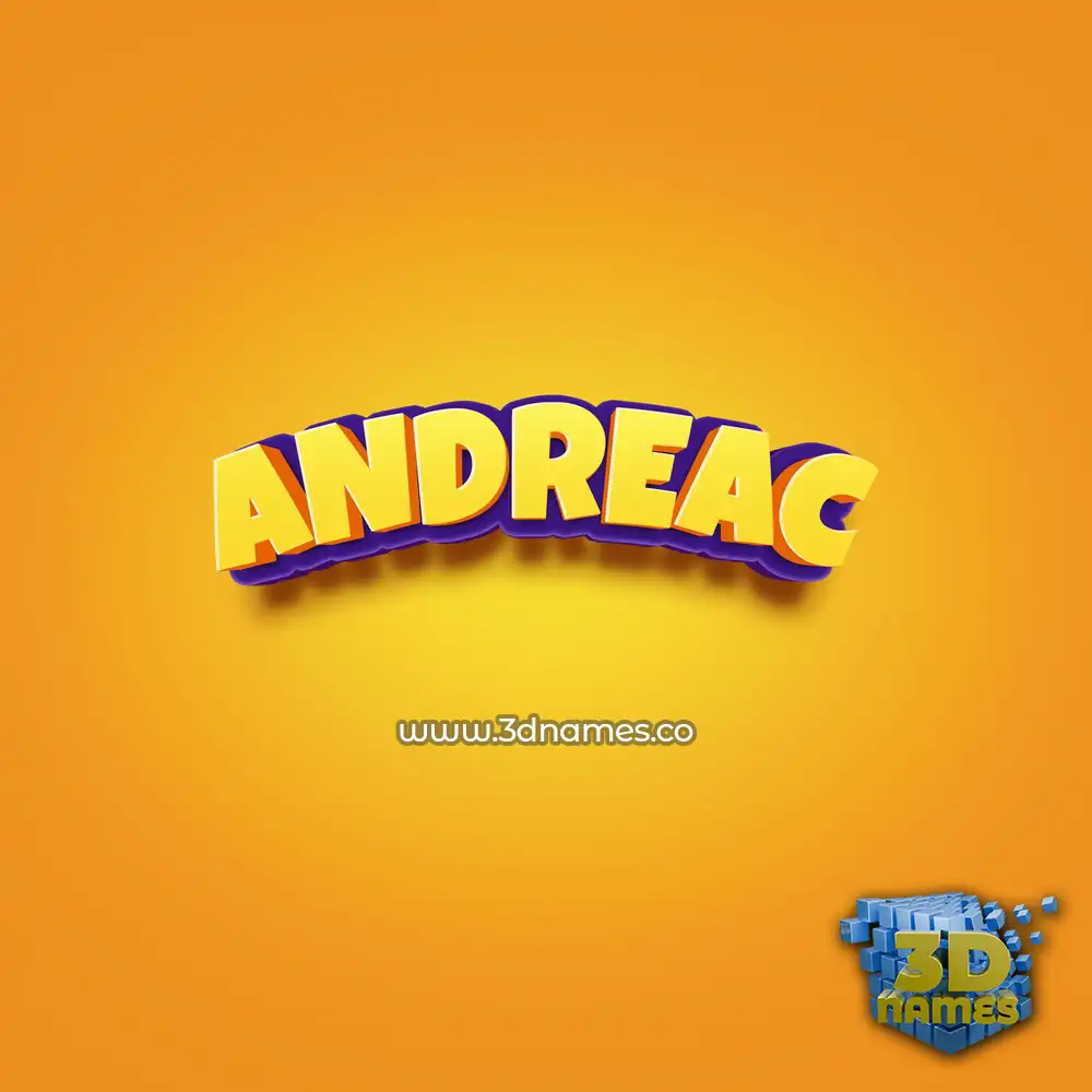 andreac in Orange Toon style - 3D name wallpaper
