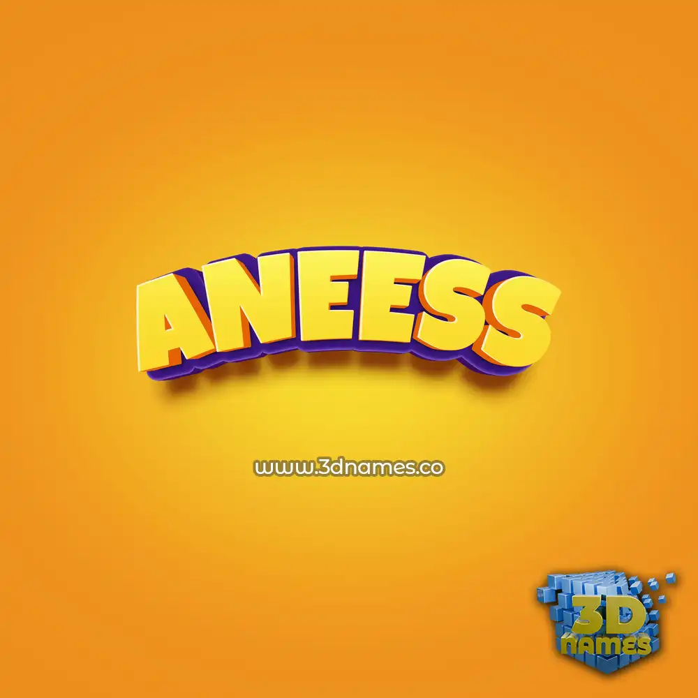 aneess in Orange Toon style - 3D name wallpaper aneess in Orange Toon style - 3D name wallpaper