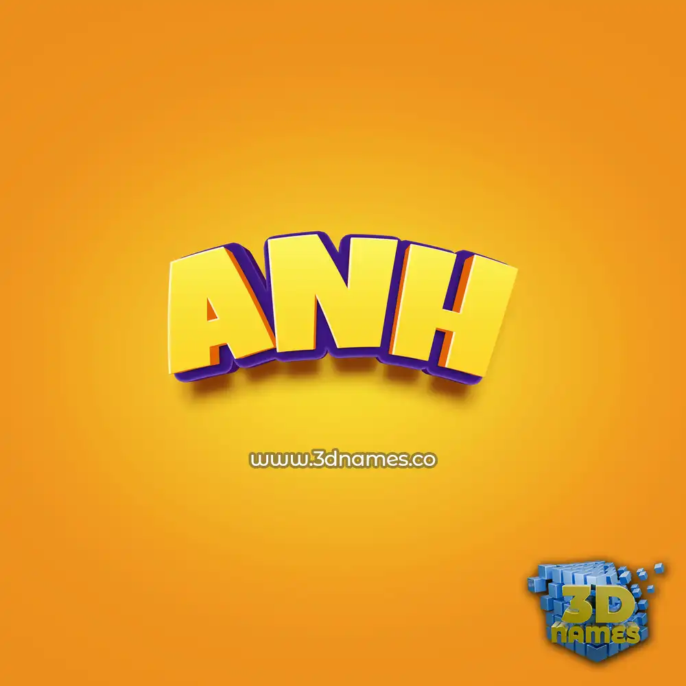 anh in Orange Toon style - 3D name wallpaper